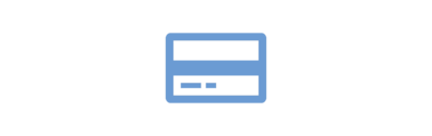 Das hellblaue Icon zeigt eine Bezahlkarte an