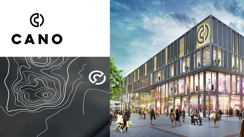 Es ist das Einkaufszentrum "CANO" zu sehen und das Logo mit einer Grafik