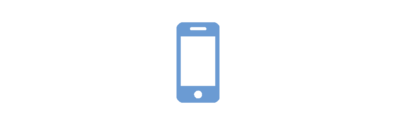 Das hellblaue Icon zeigt ein Smartphone