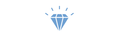 Das hellblaue Icon zeigt einen Diamanten mit ein paar abstehenden Strichen