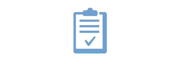 Das hellblau eingefärbte Icon stellt eine Checkliste dar.